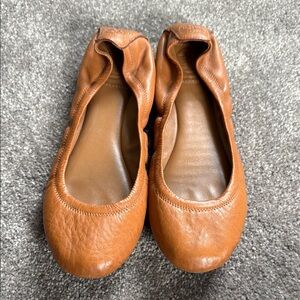 Tory Burch Tan Leather Ballet Flats camel tan